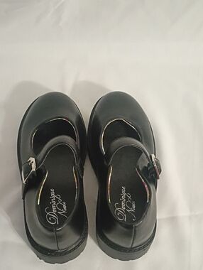 Dominique Mary Jane Black Buckle Flats